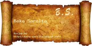 Beke Sarolta névjegykártya