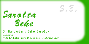 sarolta beke business card